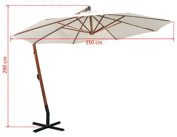 VidaXL Függő Napernyő - Fehér - 350 cm