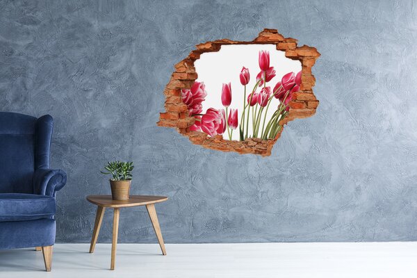 3d fali matrica lyuk a falban Piros tulipánok