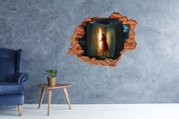 3d fali matrica lyuk a falban Könyvek világában