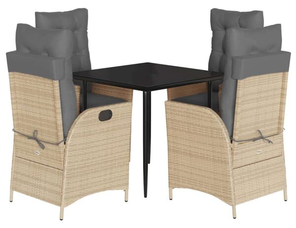 VidaXL Polyrattan Kerti Étkezőgarnitúra - 5 Fős