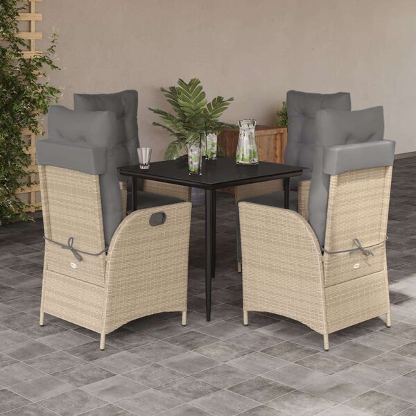 VidaXL Polyrattan Kerti Étkezőgarnitúra - 5 Fős