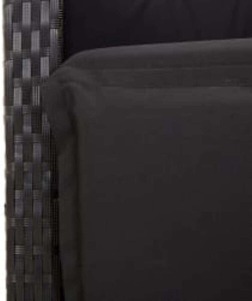 VidaXL - 9 Részes Kerti Étkezőgarnitúra - Polyrattan - Fekete