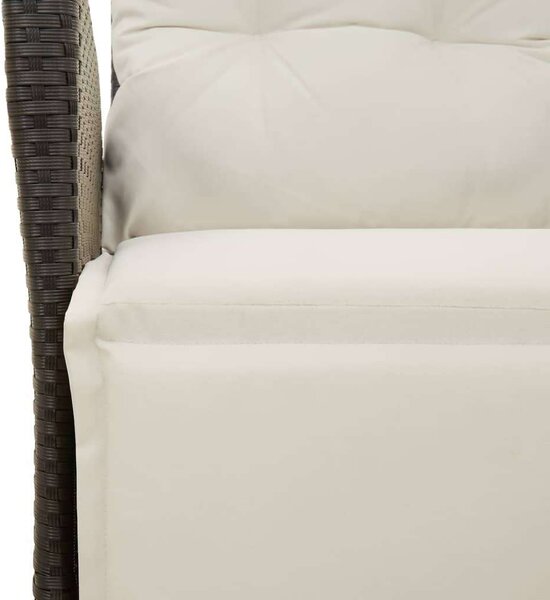 VidaXL - 5 Részes Kerti Étkezőgarnitúra - Polyrattan - Fekete