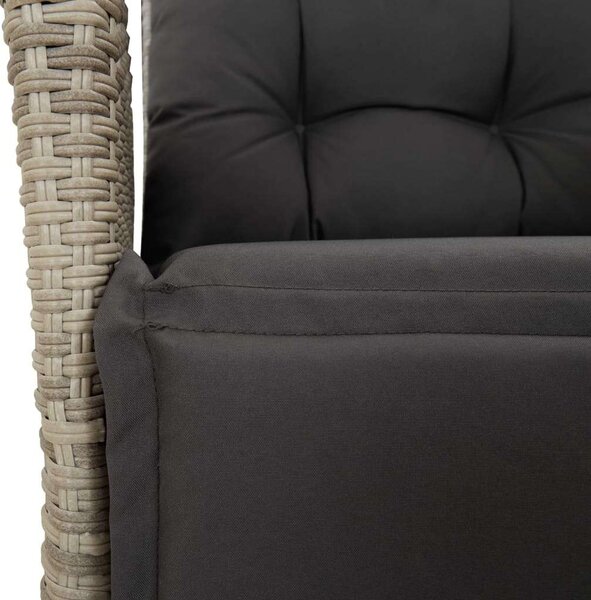 VidaXL Polyrattan Kerti Étkezőgarnitúra - 9 részes, Világosszürke