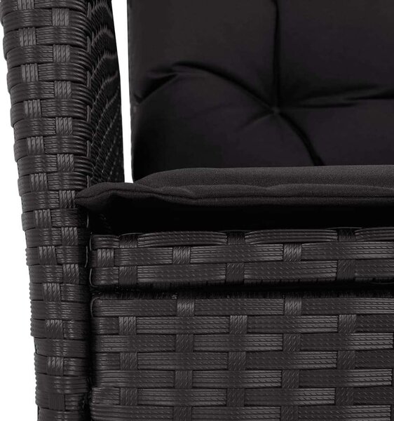 VidaXL - 9 Részes Kerti Étkezőgarnitúra - Polyrattan - Fekete