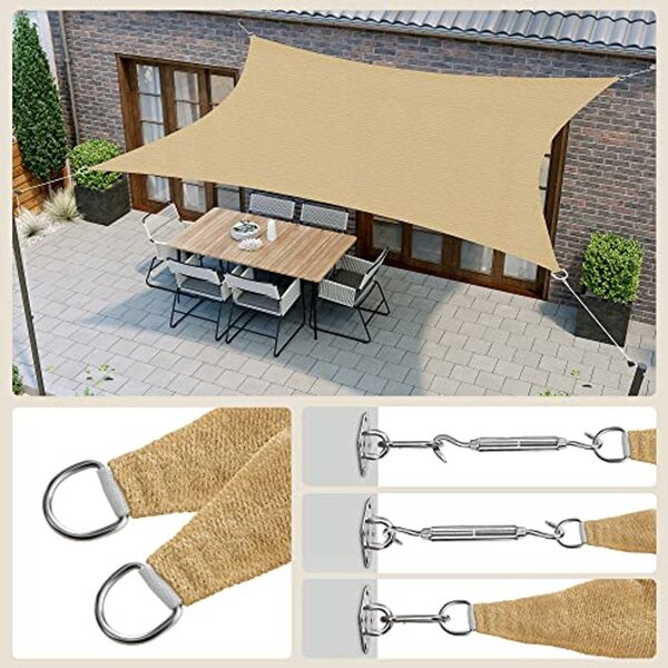 SONGMICS Napvitorla 3x5 m, homok sárga