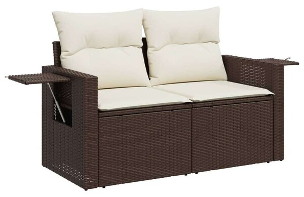 Polyrattan Kerti Ülőgarnitúra - 9 részes - Barna