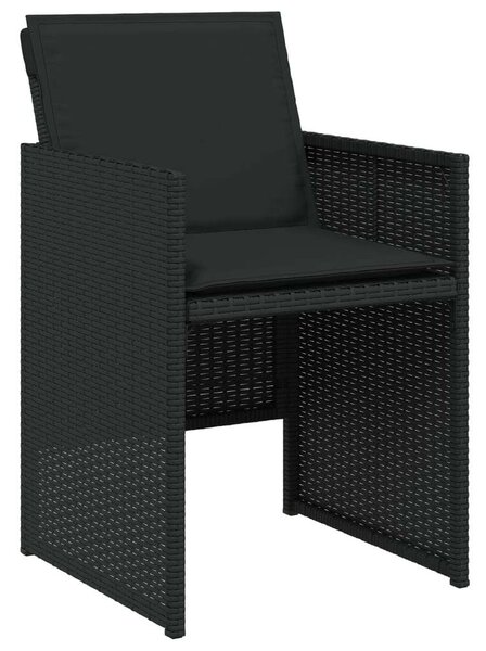 VidaXL - 15 Részes Kerti Étkezőgarnitúra - Polyrattan - Fekete