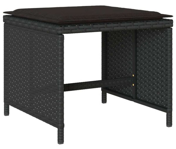 VidaXL - 15 Részes Kerti Étkezőgarnitúra - Polyrattan - Fekete