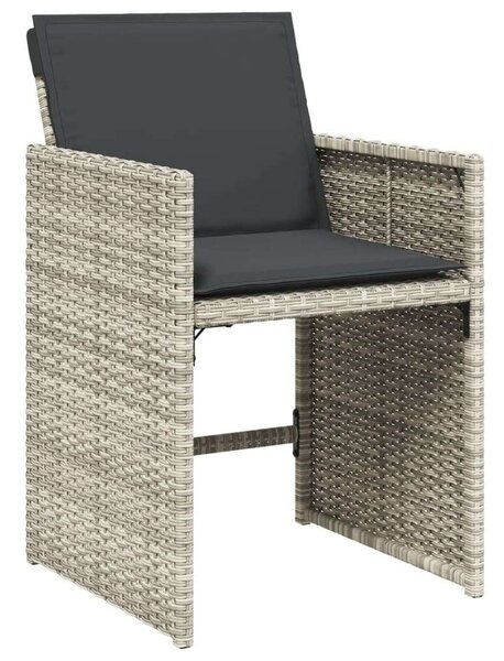 VidaXL 11 részes világosszürke polyrattan kerti ülőgarnitúra párnákkal