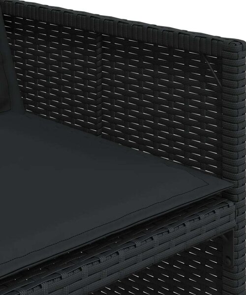 VidaXL - 15 Részes Kerti Étkezőgarnitúra - Polyrattan - Fekete