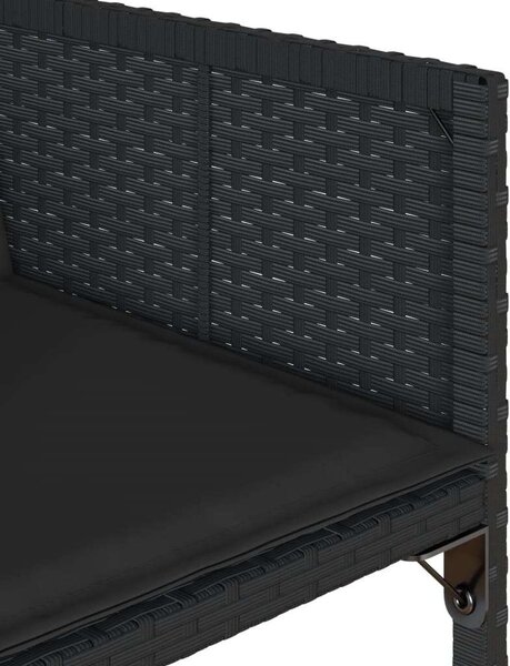 VidaXL Polyrattan Kerti Étkezőgarnitúra - 17 részes - Fekete