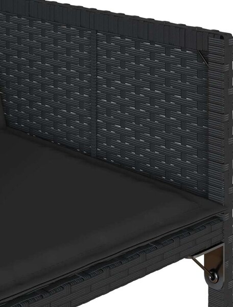 VidaXL Polyrattan Kerti Étkezőgarnitúra - 11 részes - Fekete