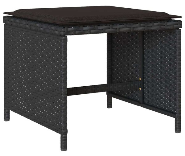 VidaXL Polyrattan Kerti Étkezőgarnitúra - 17 részes - Fekete