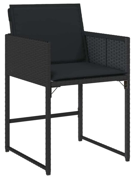VidaXL Polyrattan Kerti Étkezőgarnitúra - 17 részes - Fekete