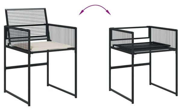 VidaXL Polyrattan Kerti Étkezőgarnitúra - 11 részes, Fekete