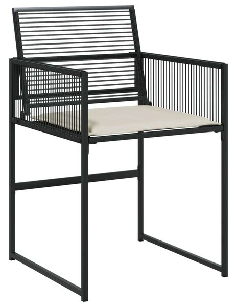 VidaXL Kerti Étkezőgarnitúra - 9 részes - Fekete Polyrattan