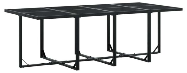 VidaXL Kerti Étkezőgarnitúra - 9 részes - Fekete Polyrattan