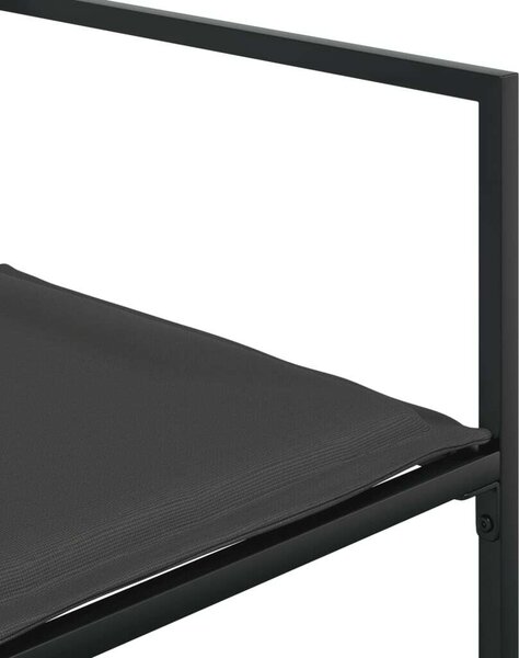 VidaXL Kerti Étkezőgarnitúra - 9 részes - Fekete