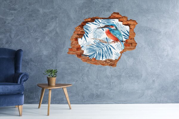 3d fali matrica lyuk a falban Növények és a madarak