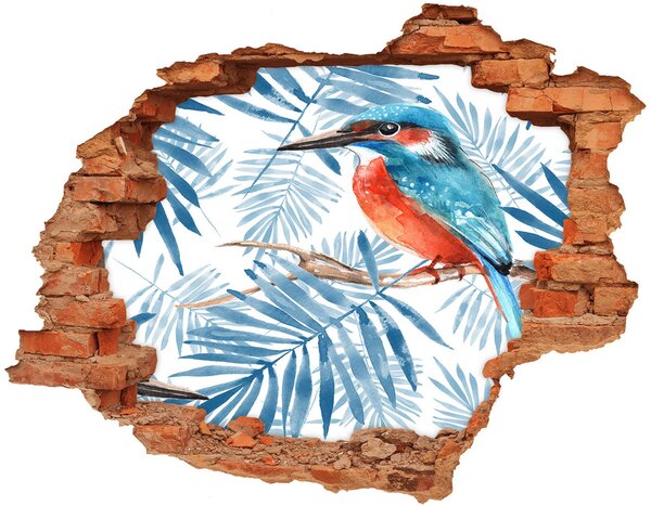 3d fali matrica lyuk a falban Növények és a madarak