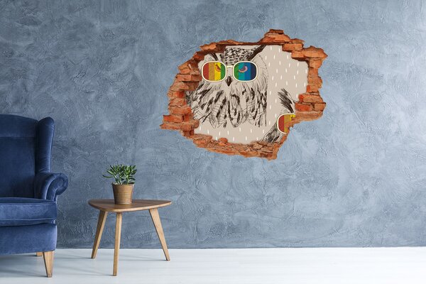 3d fali matrica lyuk a falban Baglyok szemüveg