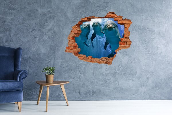 3d fali matrica lyuk a falban Három delfinek