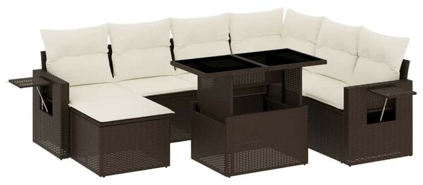 VidaXL Polyrattan Kerti Ülőgarnitúra - 8 részes - Barna