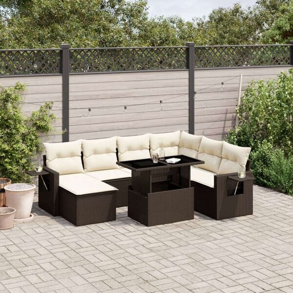 VidaXL Polyrattan Kerti Ülőgarnitúra - 8 részes - Barna