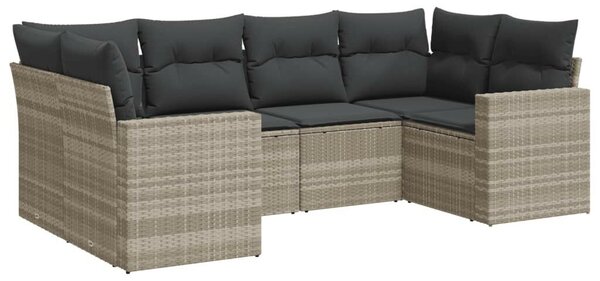 VidaXL Polyrattan Kerti Ülőgarnitúra - 6 részes - Világosszürke