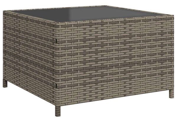 VidaXL L-alakú szürke polyrattan kerti kanapé asztallal és párnákkal