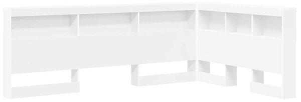 VidaXL Tároló fejtámla polcokkal fejtámlával Fehér 120 cm Faanyag