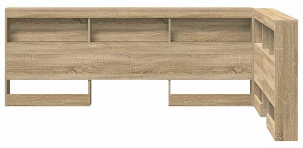 VidaXL Tároló fejtámla polcokkal tárolóval sonoma tölgy 120 cm Faanyag