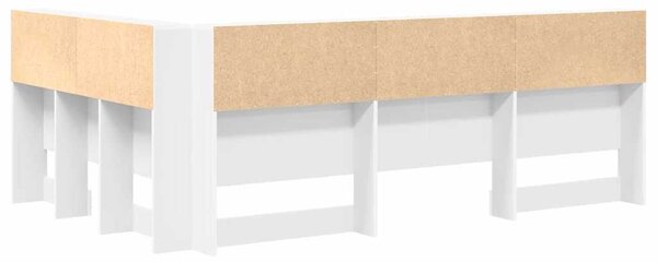 VidaXL Tároló fejtámla polcokkal fejtámlával Fehér 120 cm Faanyag