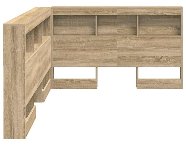 VidaXL Tároló fejtámla polcokkal tárolóval sonoma tölgy 120 cm Faanyag