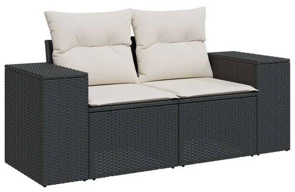 Polyrattan Kerti Kanapé 5 részes - Fekete