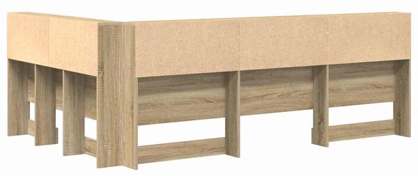 VidaXL Tároló fejtámla polcokkal tárolóval sonoma tölgy 120 cm Faanyag