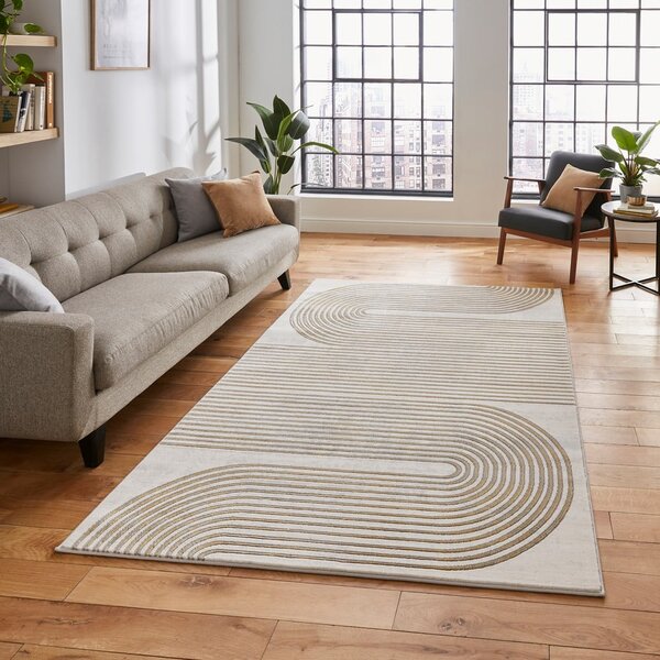 Világosszürke-aranyszínű szőnyeg 80x150 cm Apollo – Think Rugs