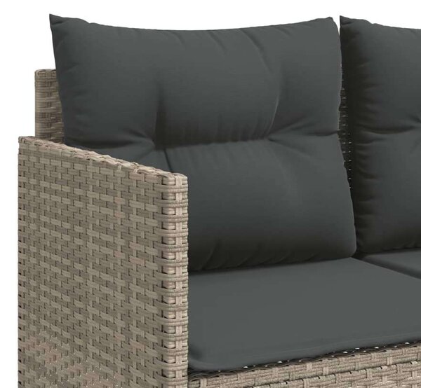 VidaXL világosszürke polyrattan napozóágy párnával