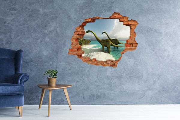 Lyuk 3d fali matrica Dinoszauruszok a strandon