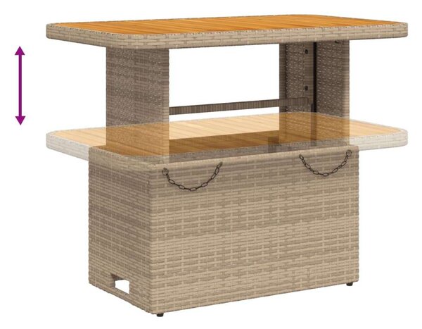 VidaXL Kertbútor Szett - 2 Személyes Étkezőgarnitúra - Bézs Polyrattan
