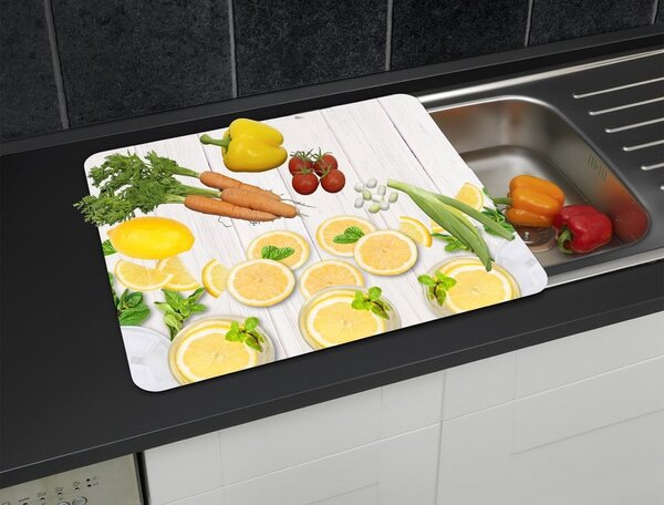 Edzett üveg falvédő tűzhelyhez 50x56 cm Lemons – Wenko
