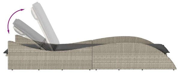VidaXL Napozóágy - Polyrattan - 205cm