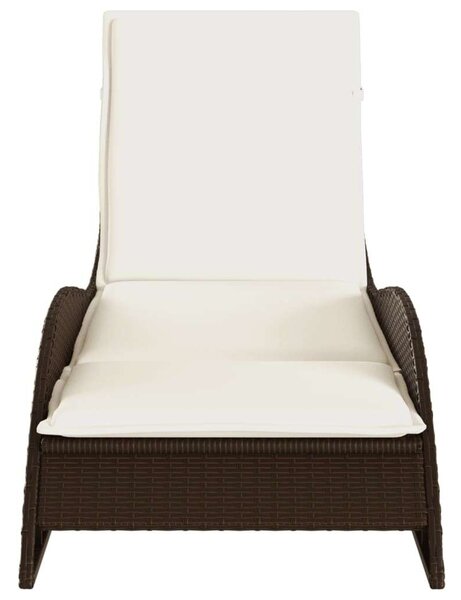 VidaXL Napozóágy - Barna Polyrattan - 205 cm