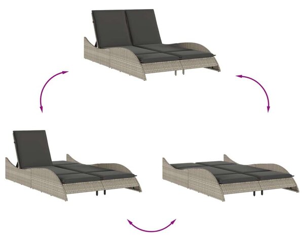 VidaXL Napozóágy - Polyrattan - 114x205 cm