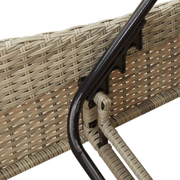 VidaXL Napozóágy - Polyrattan - 205cm