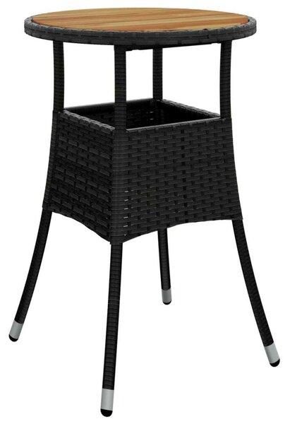 VidaXL 5 részes Kerti Étkezőgarnitúra - Fekete Polyrattan/Akácfa
