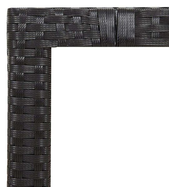 VidaXL - 5 Részes Kerti Étkezőgarnitúra - Fekete Polyrattan - Párnákkal