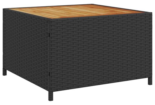 VidaXL L-alakú Kerti Kanapé Szett - Fekete Polyrattan - 175x175cm