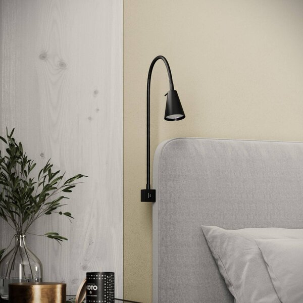 Briloner LED fali lámpa Tuso, fekete, ágyra szerelhető, fém, Fekete, Hálószoba, fém, Modern